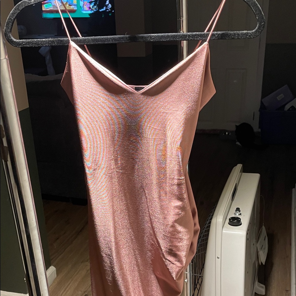 Sleek Pink Slip Dress